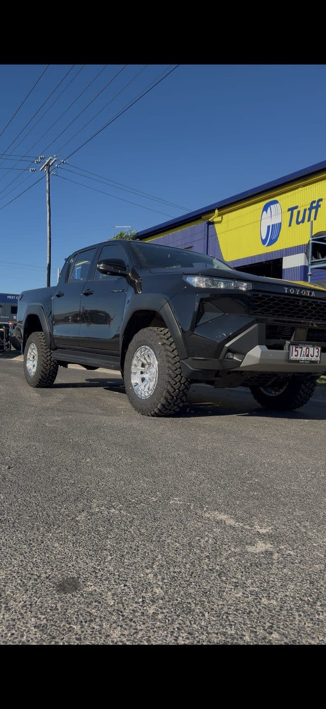 Custom four-wheel drive fitted outside Tuff Tyres FNQ